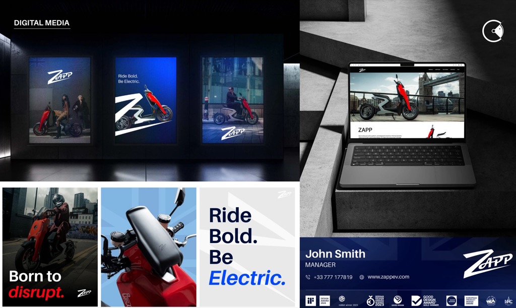 Zapp electric scooter branding by Creative Space Studio
